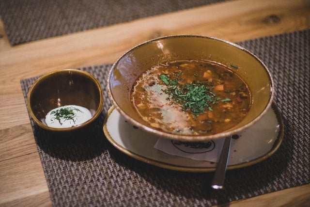 Black lentil soup