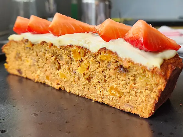 Protein carrot cake on the plate