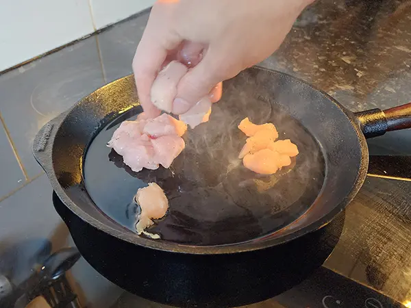 Cooking the chicken