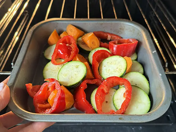 Slicing, marinating and cooking vegetables